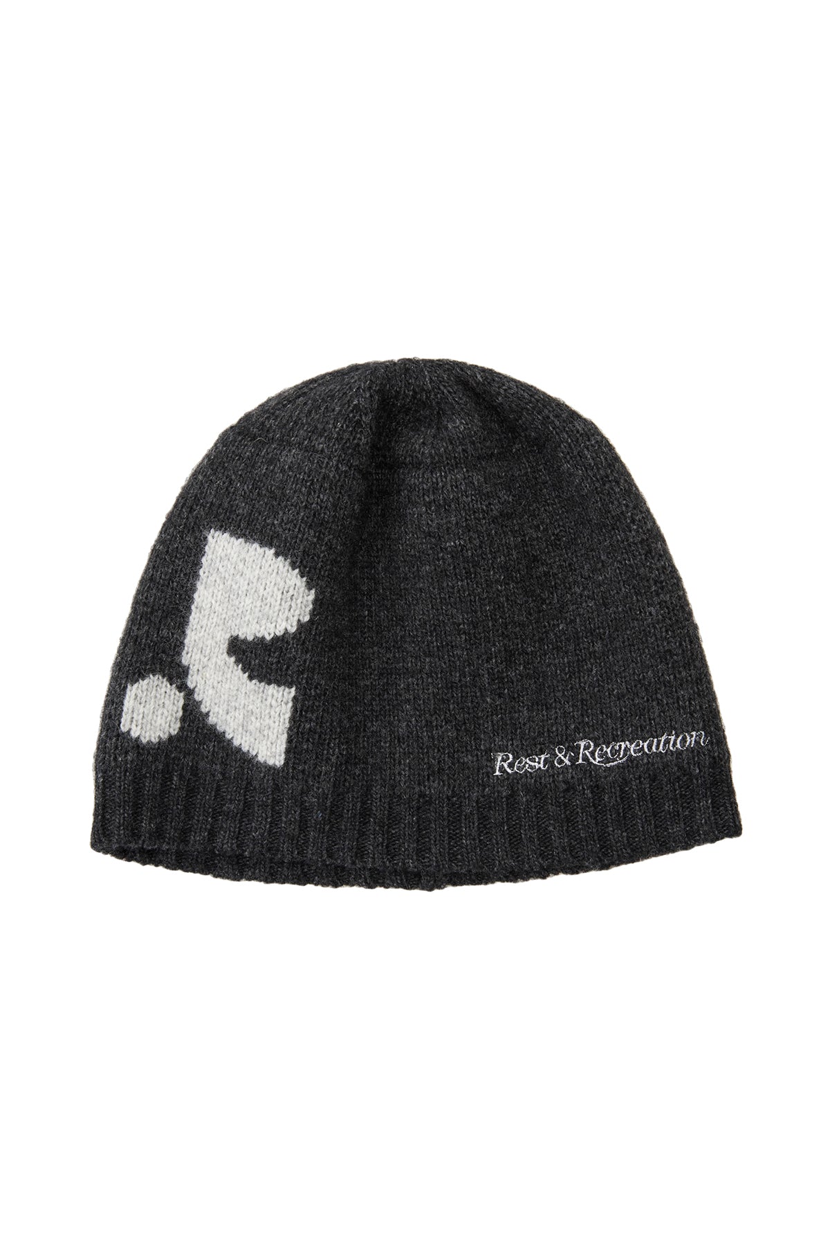 【REST&RECREATION】RR LOGO JACQUARD BEANIE RR LOGO JACQUARD BEANIE - BLACK – SeoulSeoul