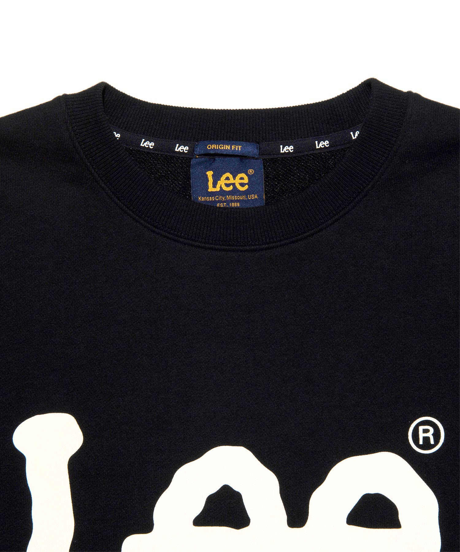 ◆LEE◆ Big Twitch Logo Dying Short Sleeve Man to Man Pigmen LEE Big Twitch Logo Sweatshirt BLACK – SeoulSeoul