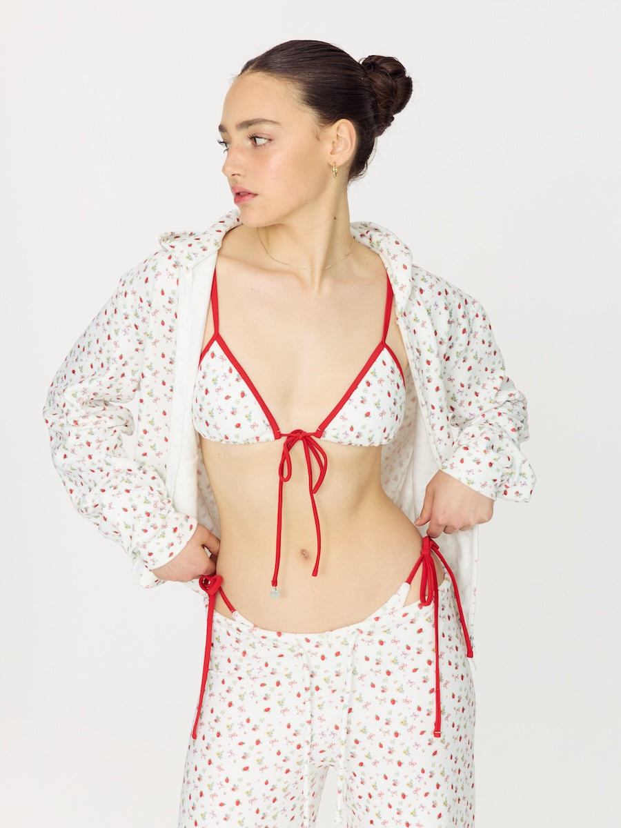 GLOWNY TRIANGLE BIKINI TOP (STRAWBERRY BOW) – SeoulSeoul