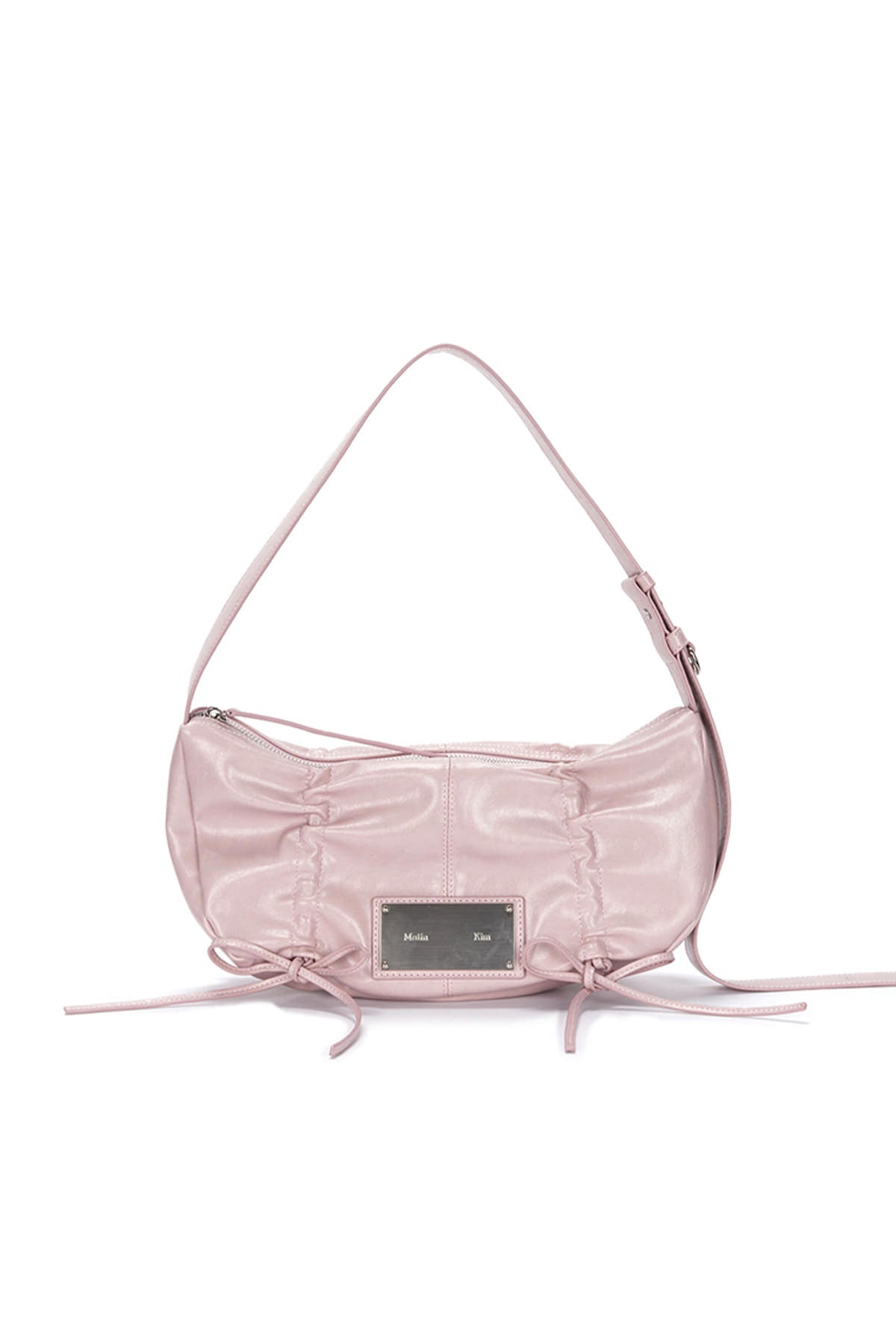 MATIN KIM HALF SHIRRING RIBBON ROUND BAG IN PINK – SeoulSeoul