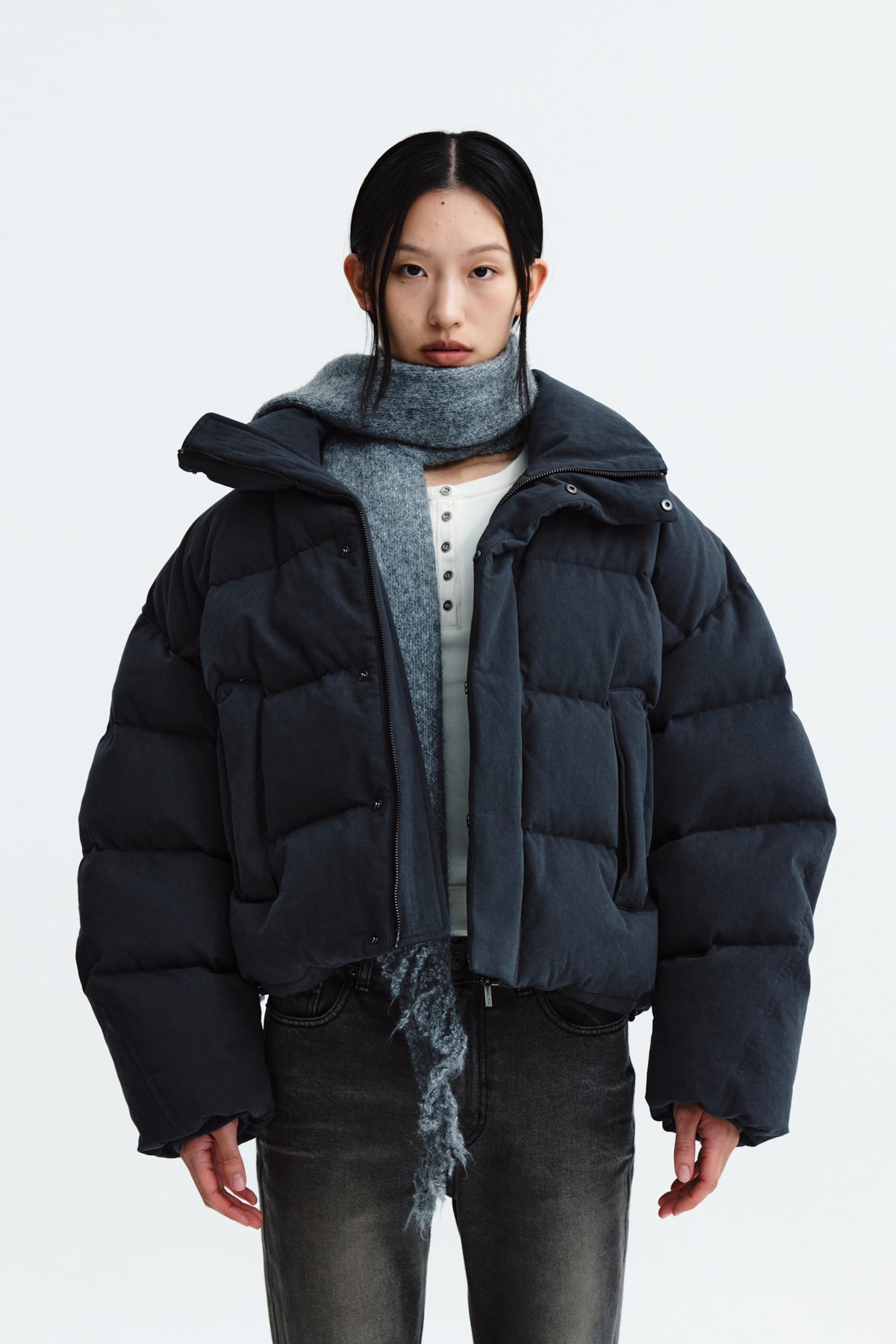 人気ダウン★Matin Kim★COTTON WASHED PUFFER DUCK DOWN JUMPER MK249ODW003MBB_1_aa129621-6106