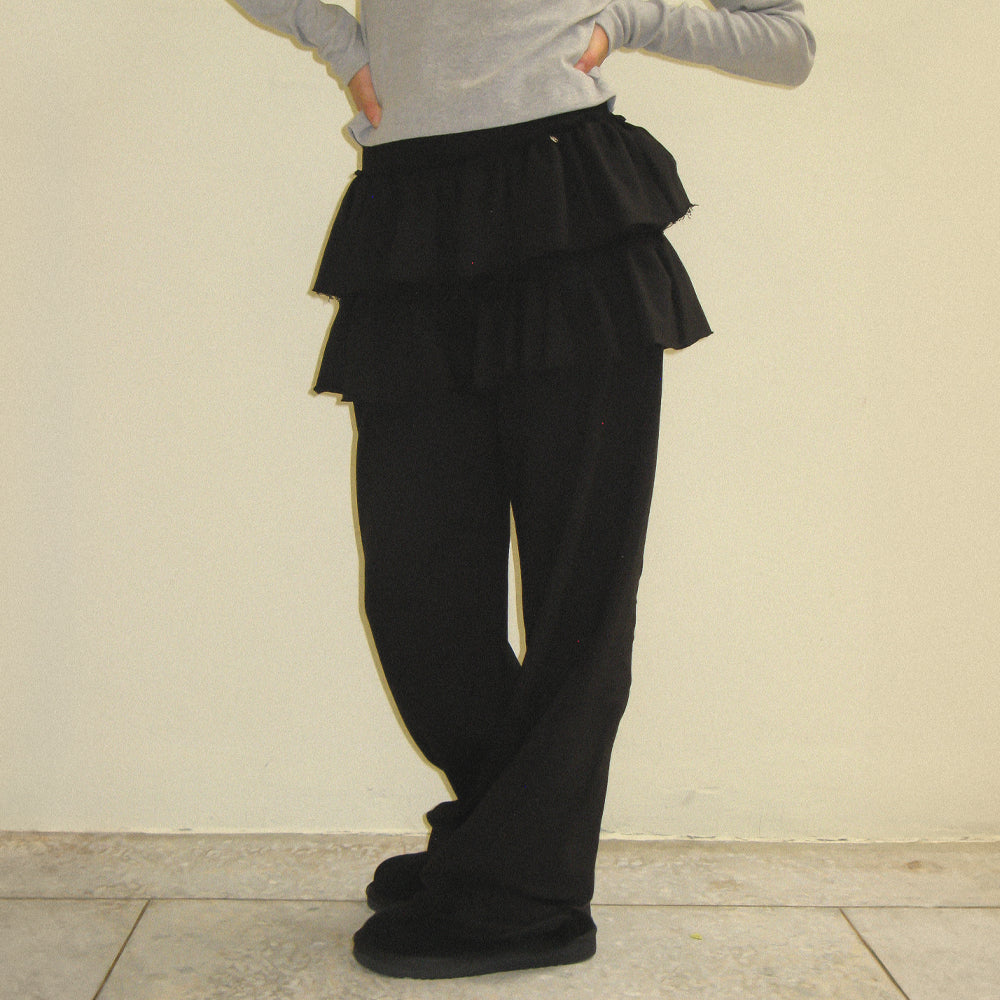パンツ RONRON DOT CANCAN RUFFLE LAYERED PANTSKIRT 5BJH408 RONRON CANCAN RUFFLE LAYERED PANTSKIRT BLACK – SeoulSeoul