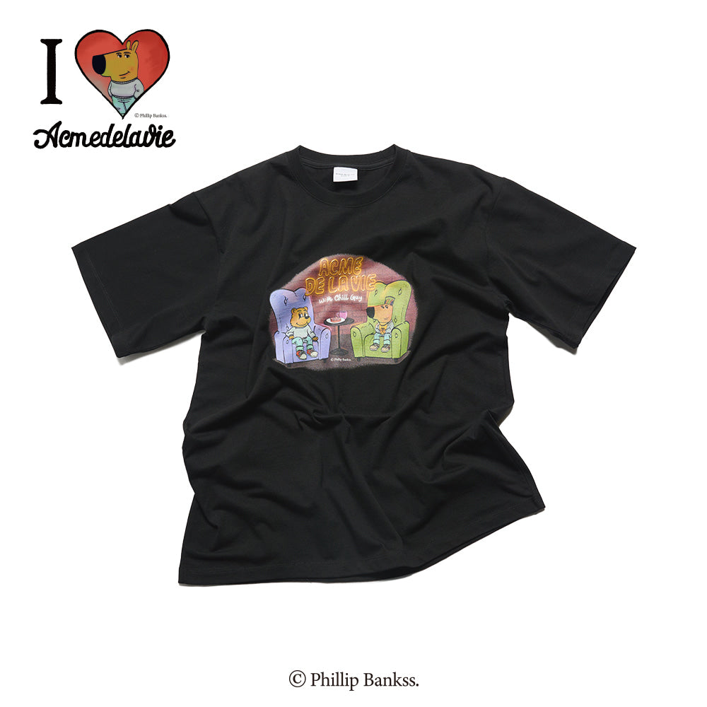 ★早期完売★ADLV★AC BEAR CHILL GUY SHORT SLEEVE T-SHIRT acmé de la vie AC BEAR CHILL GUY SHORT SLEEVE T-SHIRT BLACK