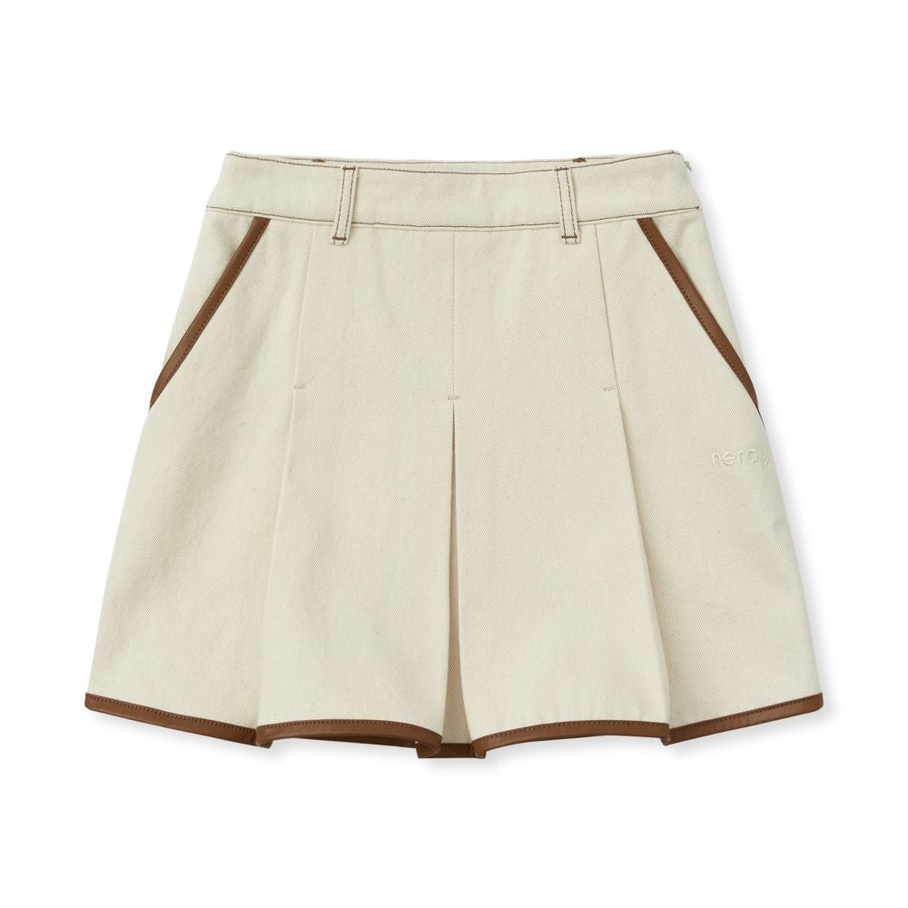 [ NERDY ]★韓国人気★DENIM PLEATED SKIRT NERDY Denim Pleated Skirt Ivory – SeoulSeoul