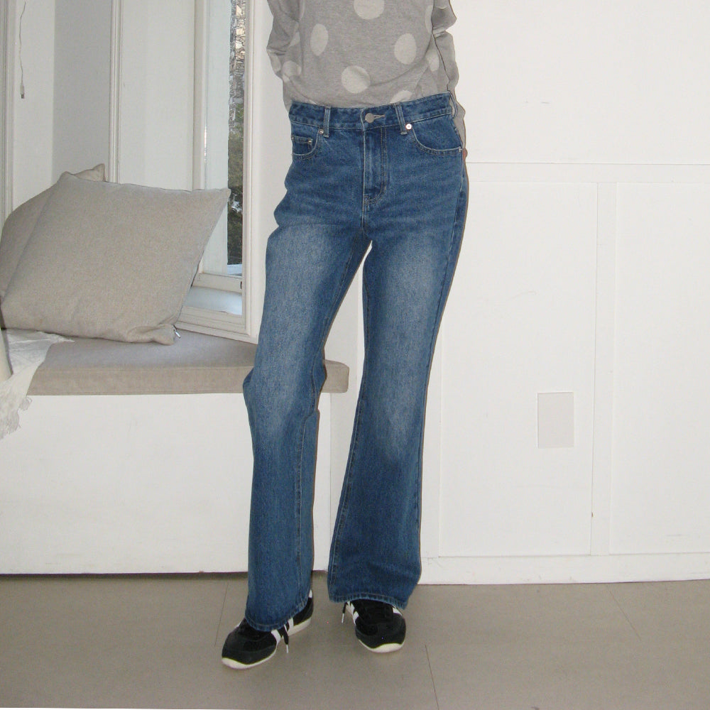 RONRON BACK HEART STITCH POCKET BOOTSCUT DENIM PANTS MEDIUM