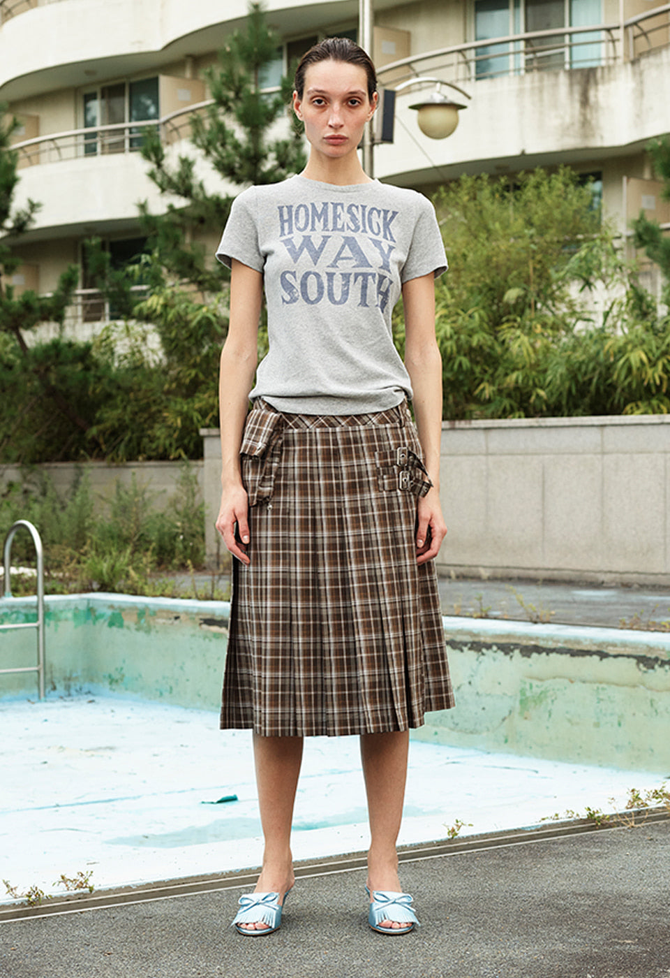 【Open Yy】 CHECK CARGO POCKET KILT OPEN YY CHECK CARGO POCKET KILT, BROWN – SeoulSeoul