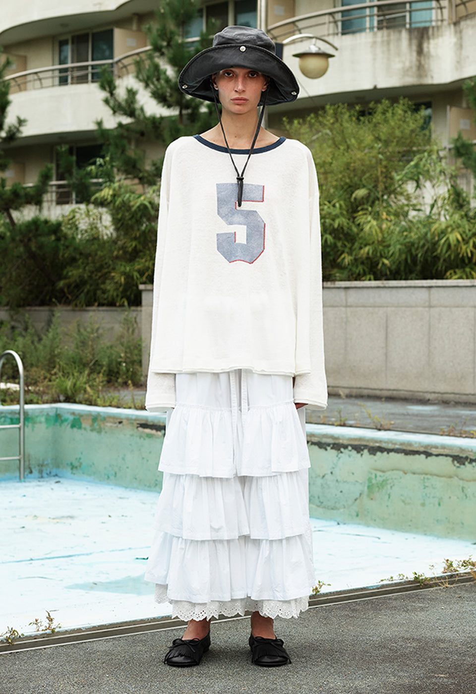 スカート OPEN YY : 25SS / ROLLED WAIST TIERED SKIRT (3COLORS) OPEN YY Rolled Waist Tiered Skirt (Charcoal) – CNCPTS