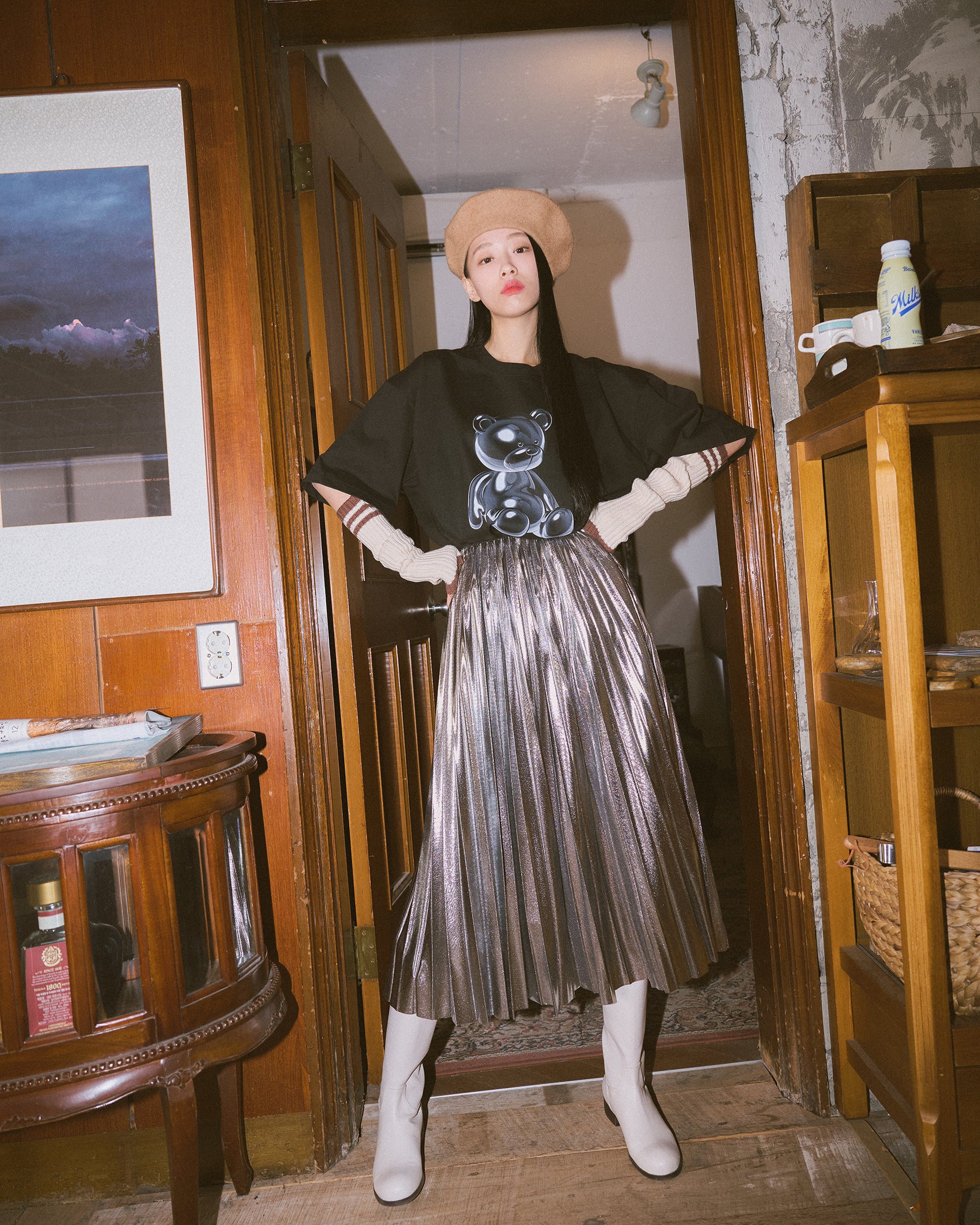 【ADLV】 FRENCH ALIEN BEAR SHORT SLEEVE T-SHIRT / 追跡付 acme de la vie