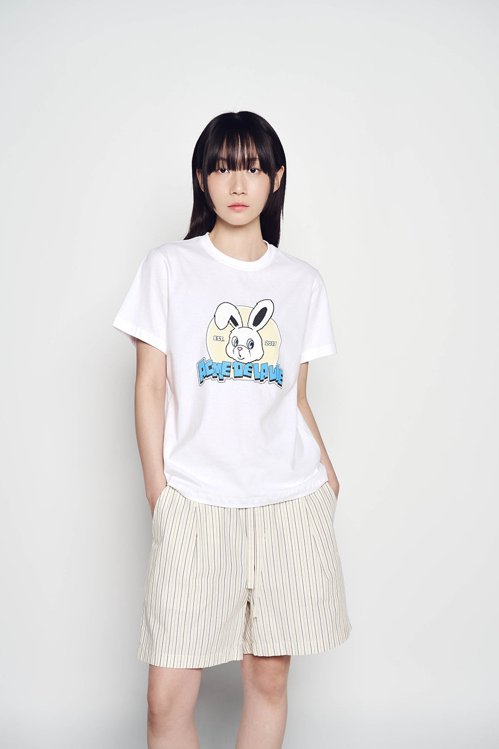 ■acme de la vie■ NINETIES RETRO BUNNY WOMAN SHORT SLEEVE T acme de la vie