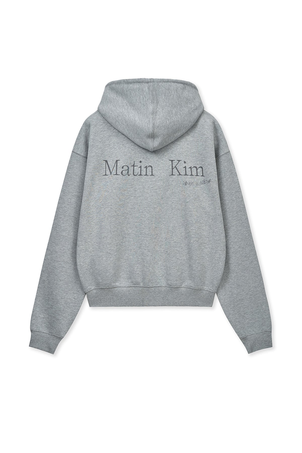 Matin Kim Back Logo Essential Hoody Zip Up - Grey | Authentic