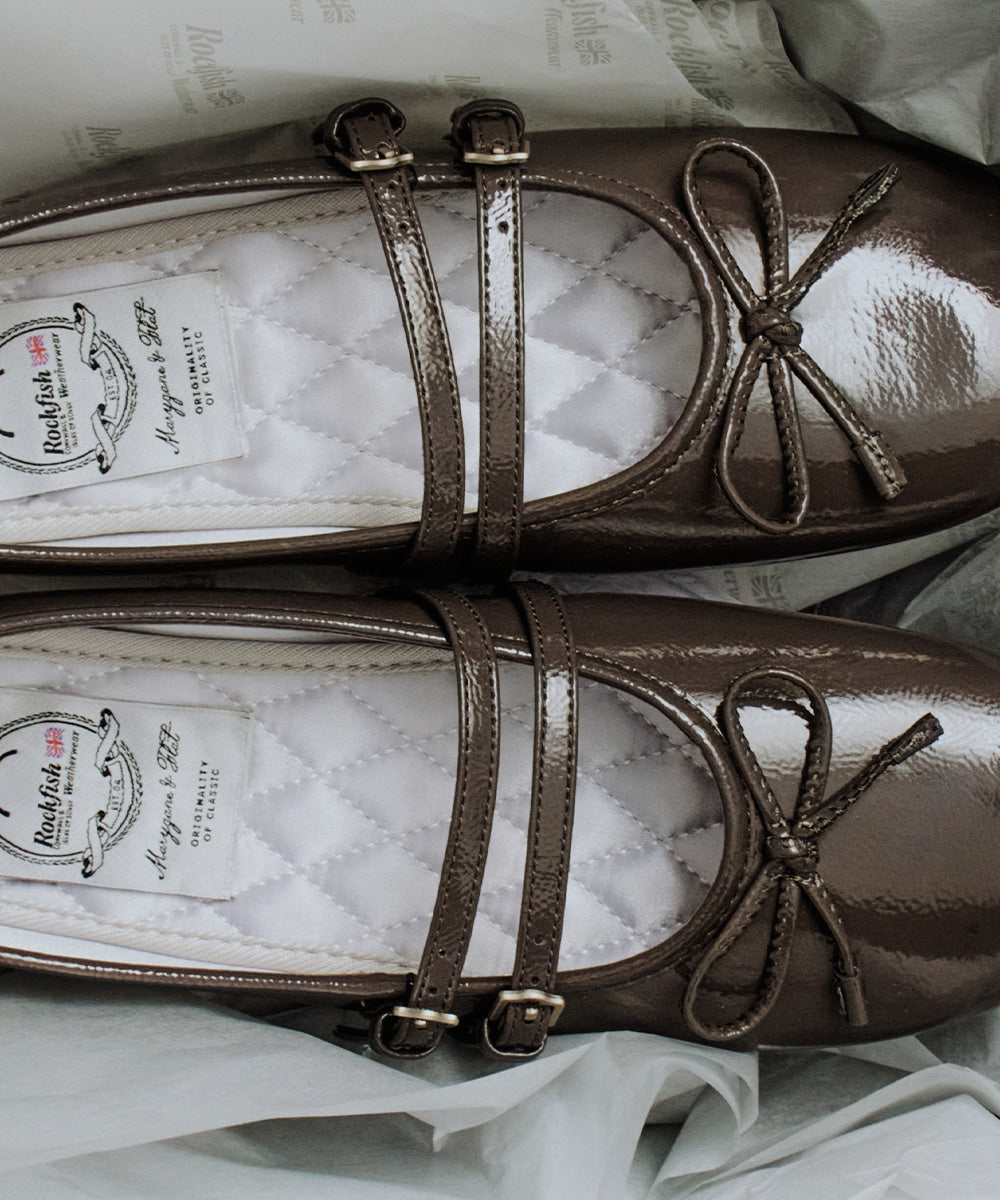 ROCKFISH SQUARE TOE TWO STRAP MARYJANES(ENAMEL) - CHARCOAL