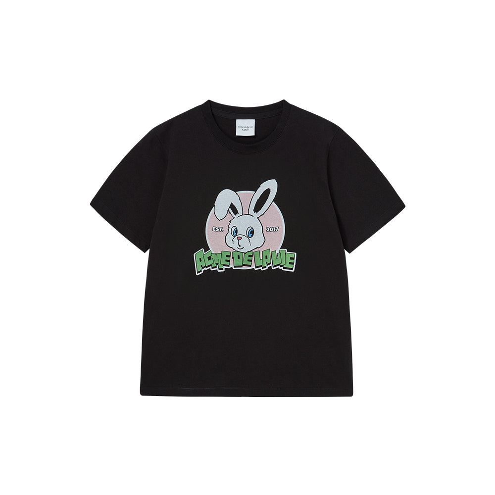 【ADLV】 WOMAN NINETIES RETRO BUNNY SHORT SLEEVE T-SHIRT acmé de la vie ADLV WOMAN NINETIES RETRO BUNNY SHORT SLEEVE
