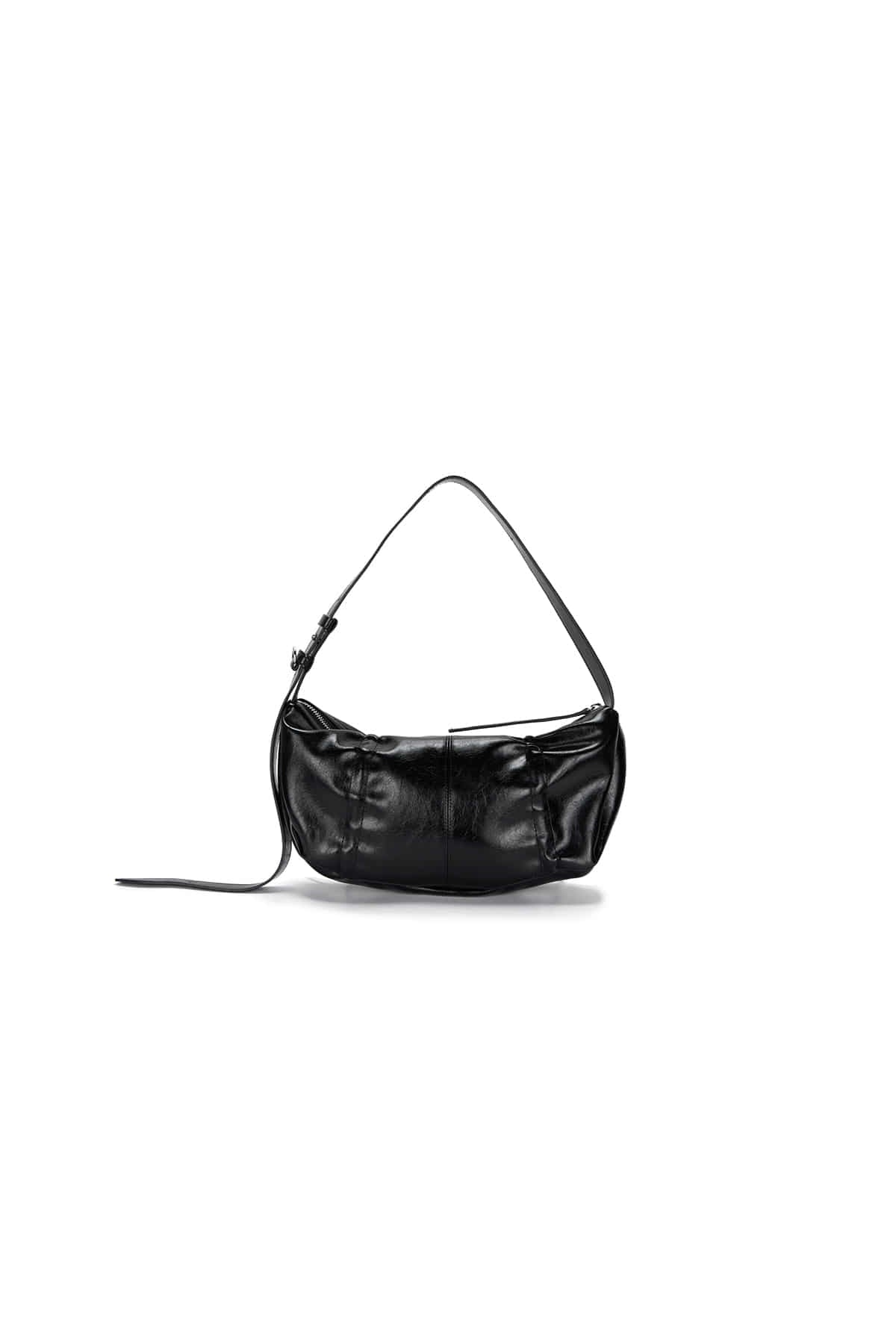 MATIN KIM HALF SHIRRING RIBBON ROUND BAG IN BLACK – SeoulSeoul
