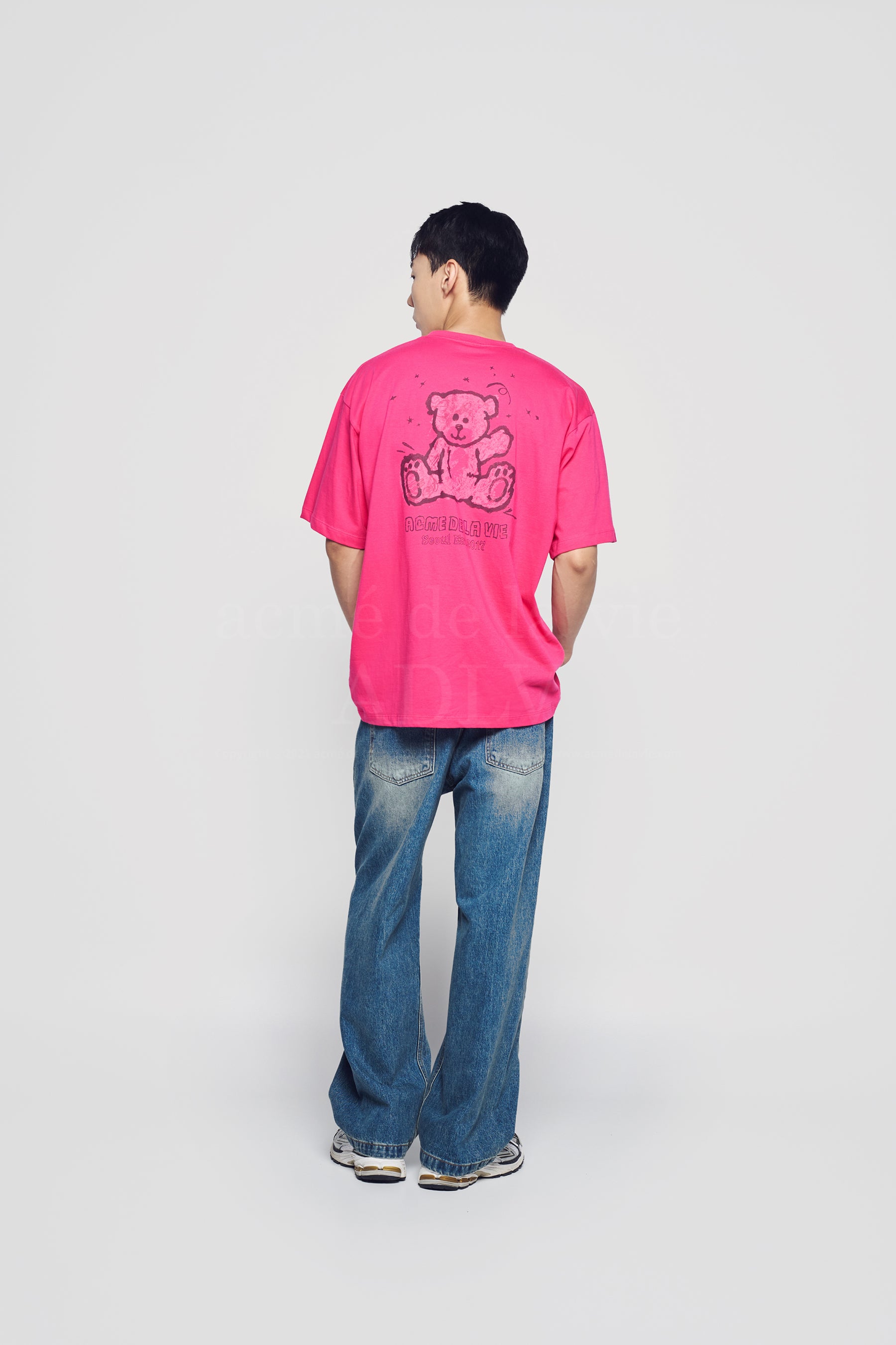 [ADLV] BLUR SKETCH BEAR SHORT SLEEVE T-SHIRT /追跡付 ADLV x HOSHI Blur Sketch Bear Short Sleeve T-Shirt