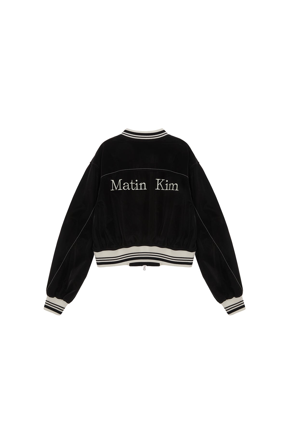 ★MATIN KIM★COATING STADIUM JUMPER FOR WOMEN★ COATING STADIUM JUMPER FOR WOMEN IN DARK BROWN – Matin Kim