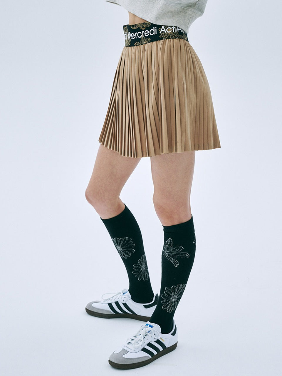 ★MARDI MERCREDI ACTIF★ACCORDIAN MINI SKIRT JACQUARD BAND★ MARDI ACTIF ACCORDIAN MINI SKIRT JACQUARD BAND ALL