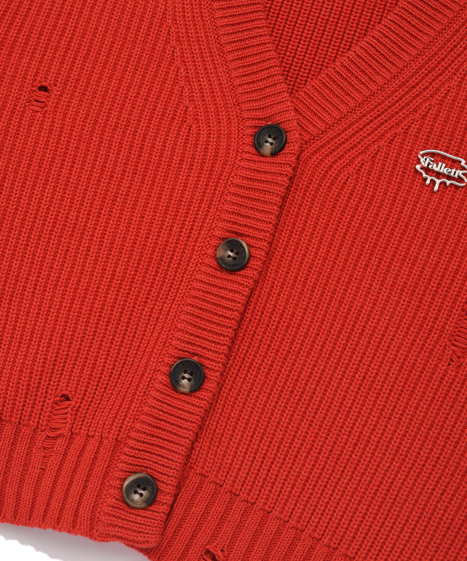 アウターその他 Fallett Damaged knit cardigan red FA2401KT08RD FALLETT Damaged Knit Cardigan Red – SeoulSeoul