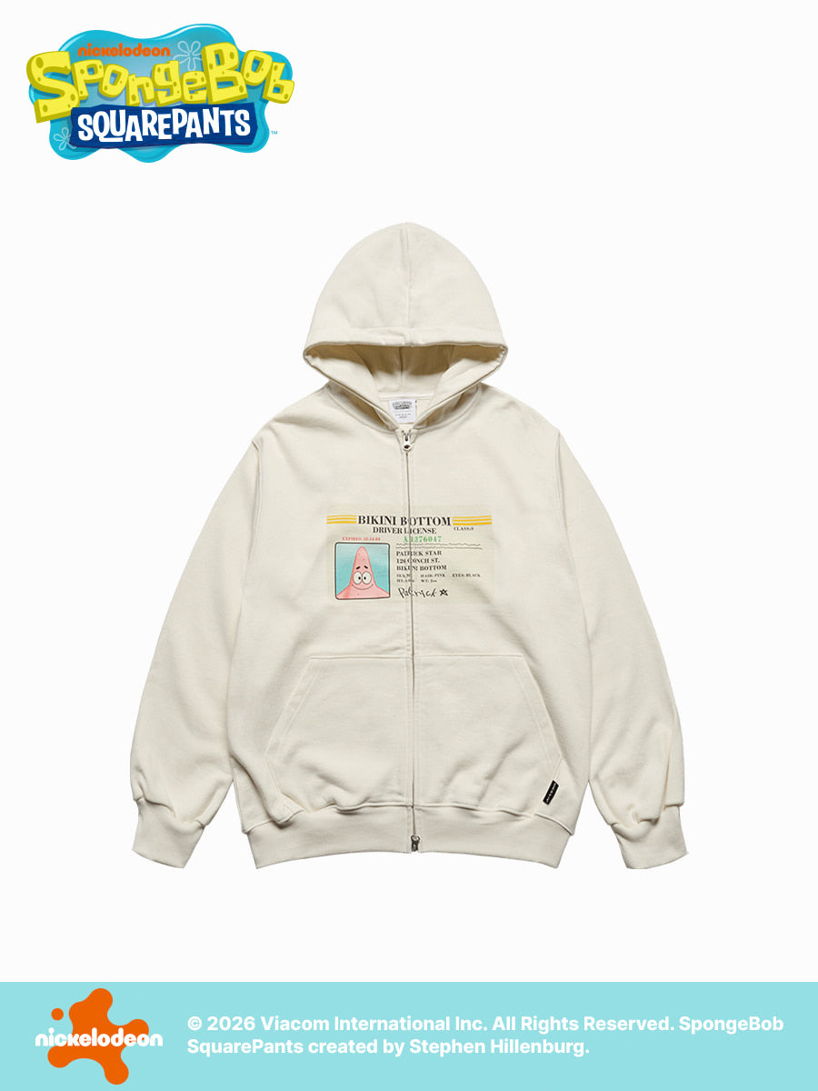 ADLV x SpongeBob Driver License Zip-Up Hoodie - Ivory | Authentic