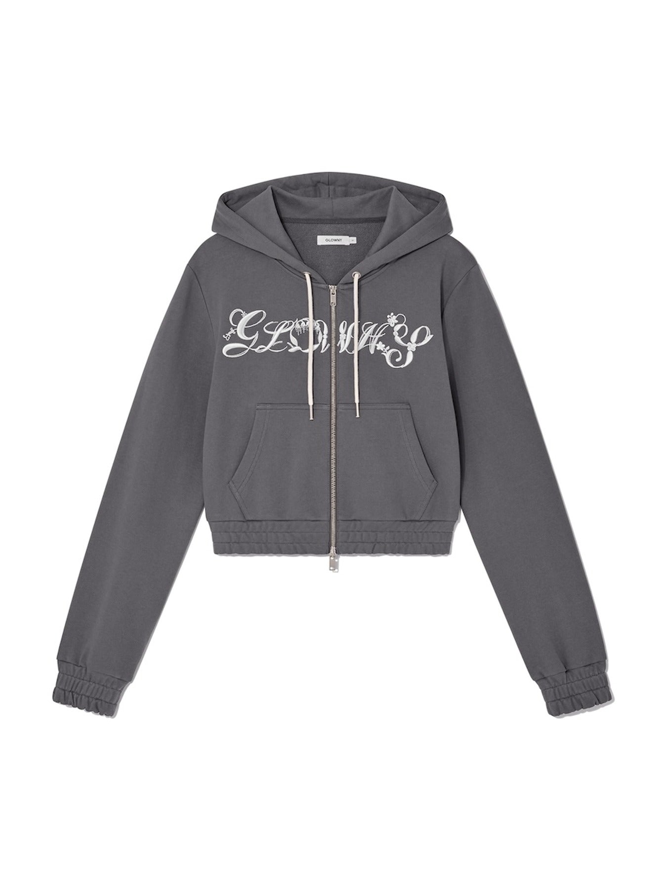★GLOWNY★ BONNIE CROP ZIP UP CHARCOAL GLOWNY BONNIE CROP ZIP UP (CHARCOAL) – SeoulSeoul