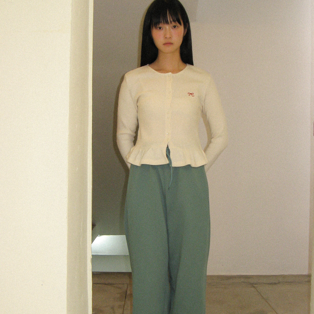 RONRON BACK HEART STITCH POCKET SWEAT JOGGER PANTS DUSTY