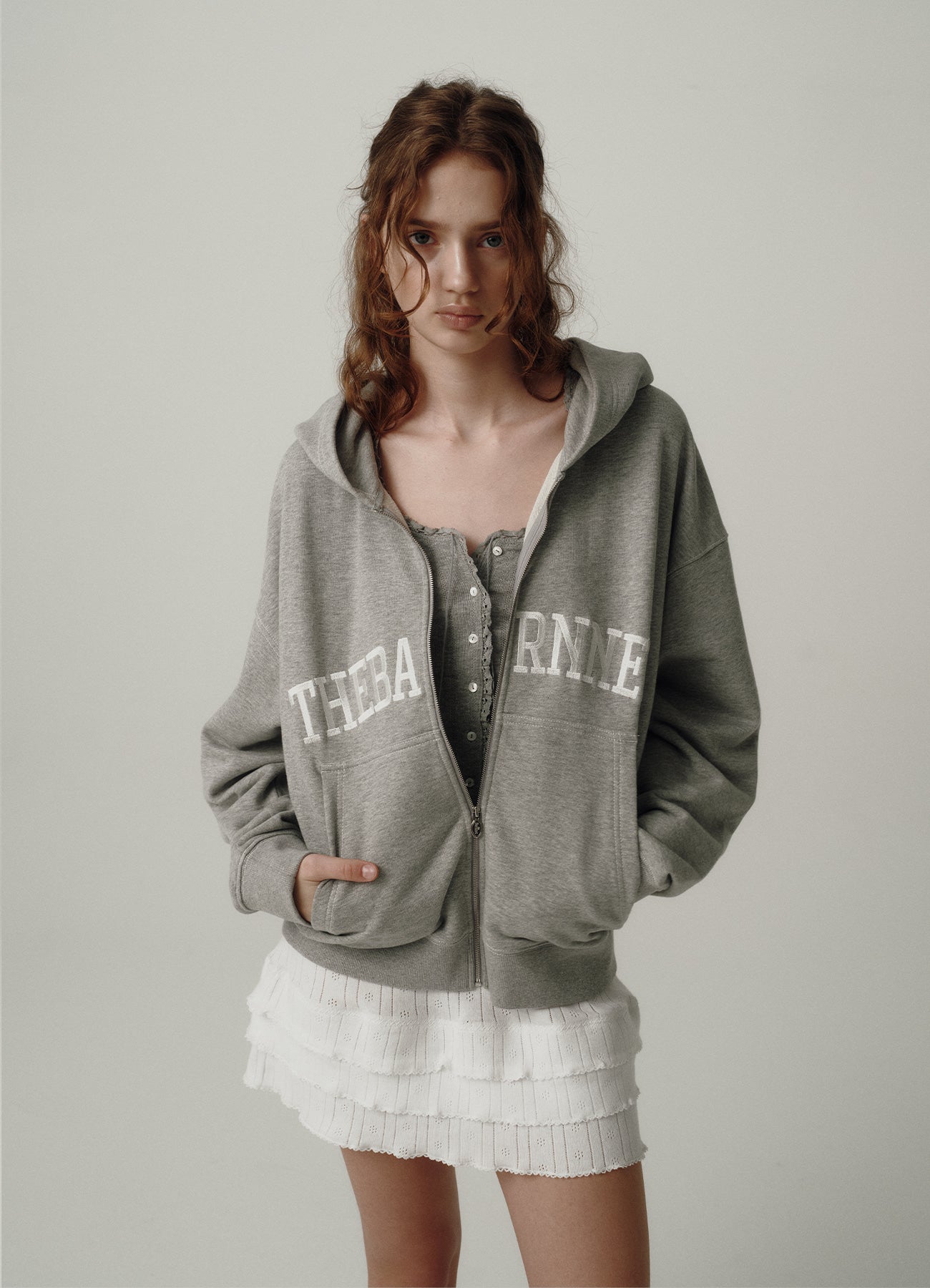 トップス The Barnnet Campie Sweat Zip-Up Hoodie the Barnnet Grey Campie Sweat Zip-Up Hoodie Jacket – Comfortable