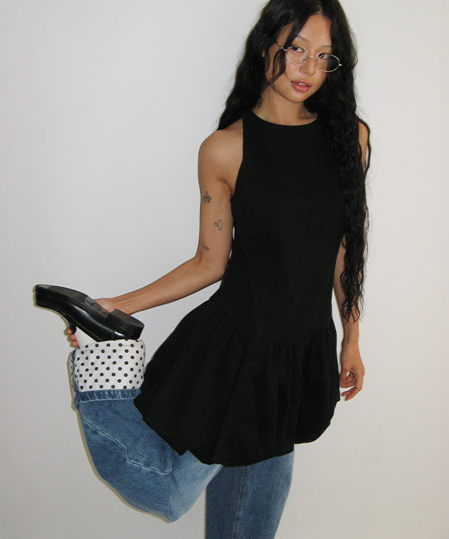 RONRON PATCH ROLL UP DENIM PANTS WHITE DOT – SeoulSeoul