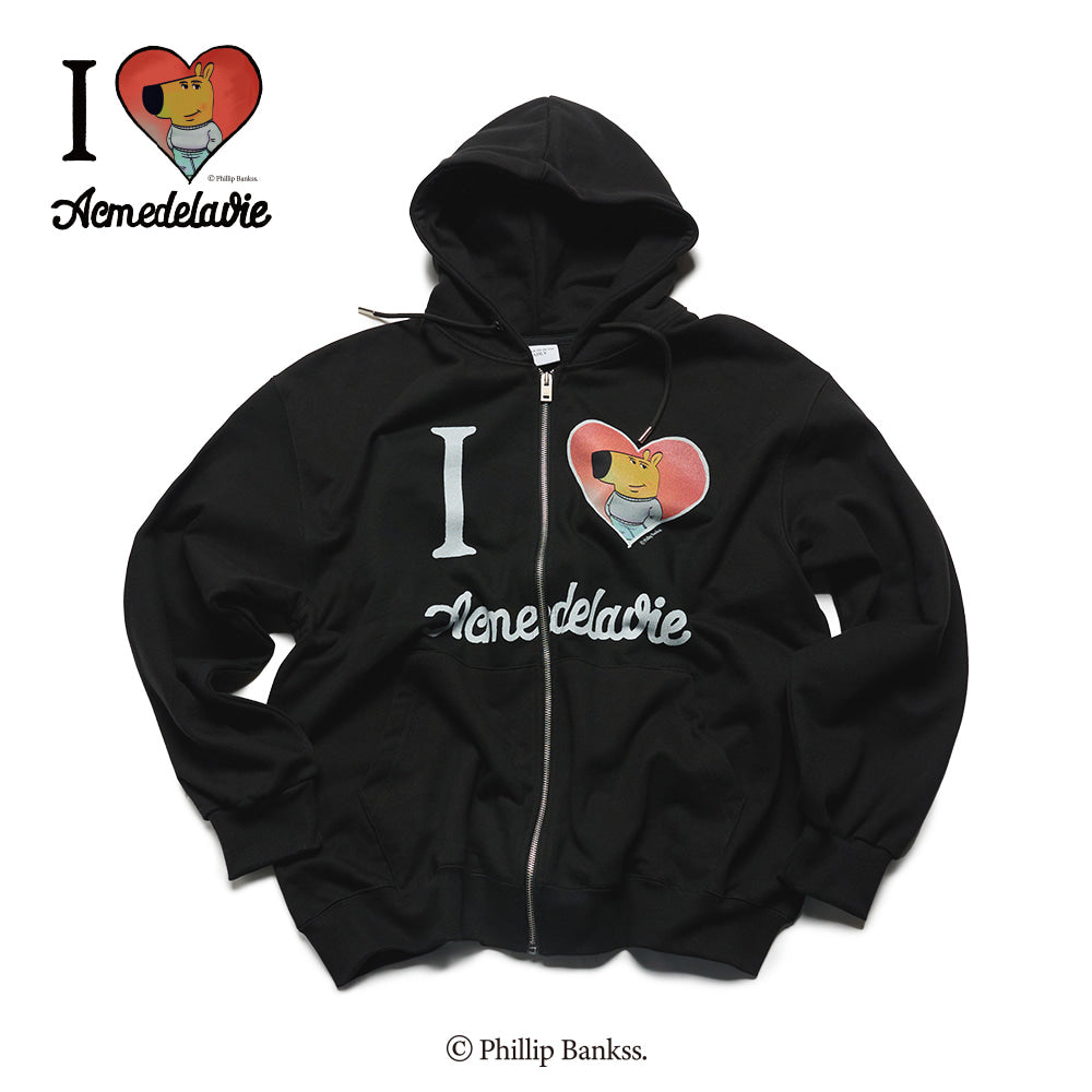 ★早期完売★ADLV★ ILOVEYOU CHILL GUY HOODIE ZIP UP★大人気 acmé de la vie ADLV ILOVEYOU CHILL GUY HOODIE ZIP UP BLACK