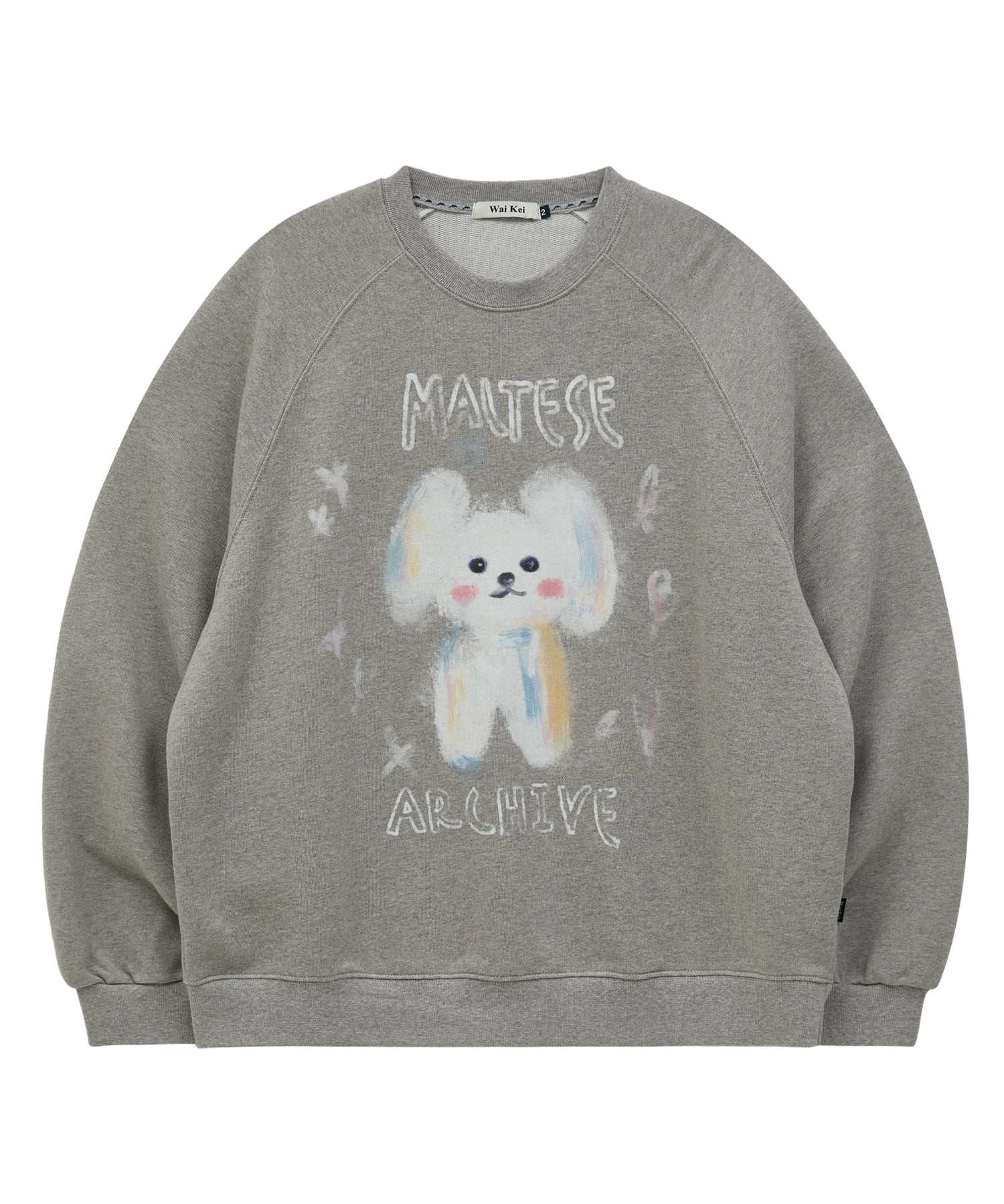 スウェット・トレーナー Wai Kei Oil Painting Maltese Raglan Sweatshirt WAIKEI Oil Painting Maltese Raglan Sweatshirt Black – SeoulSeoul