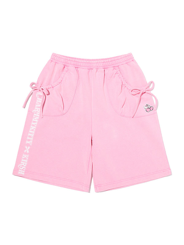 KIRSH X CHARMMYKITTY LOOSE FIT HALF SWEAT PANTS PINK – SeoulSeoul