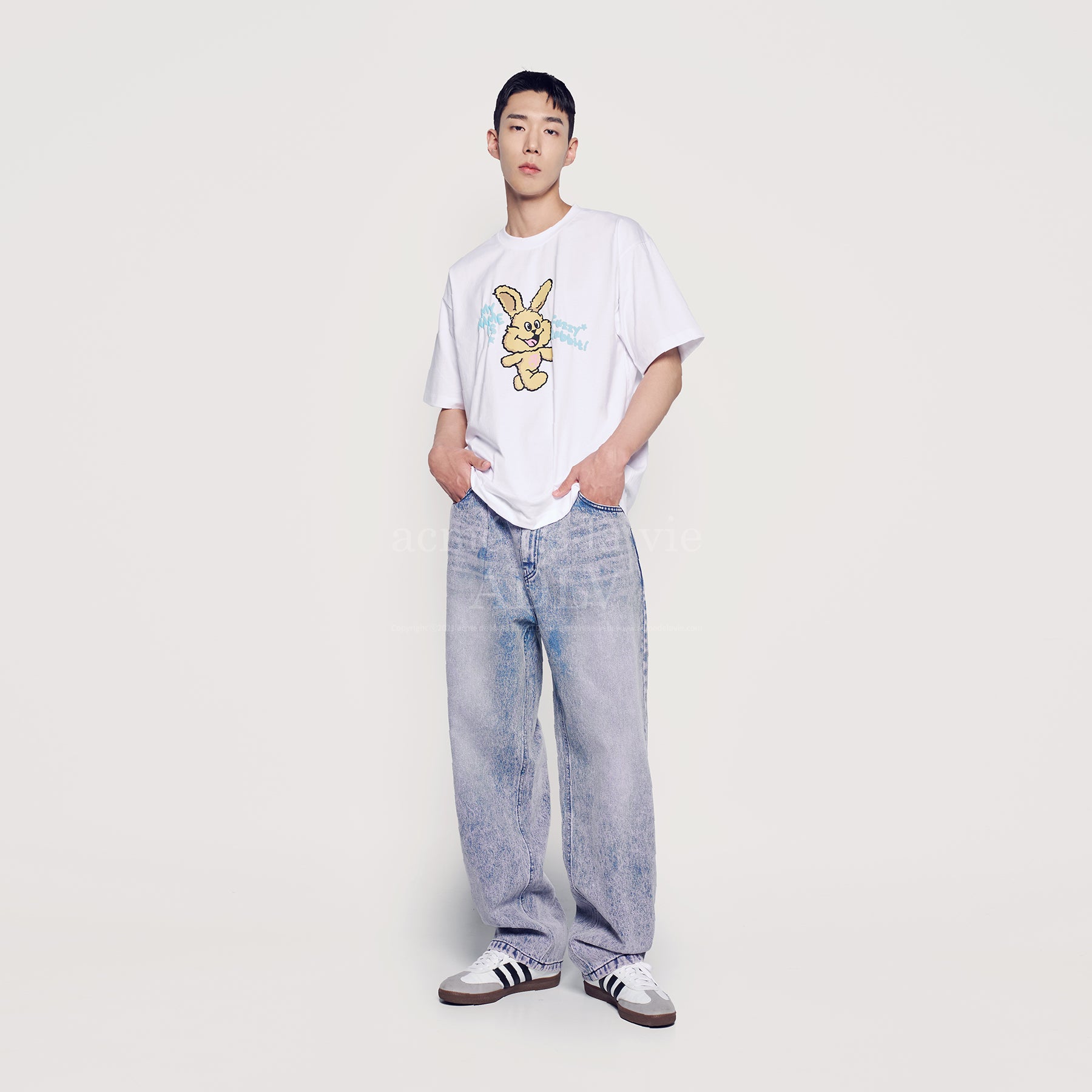 acmé de la vie ADLV MY NAME IS FUZZY RABBIT SHORT SLEEVE T