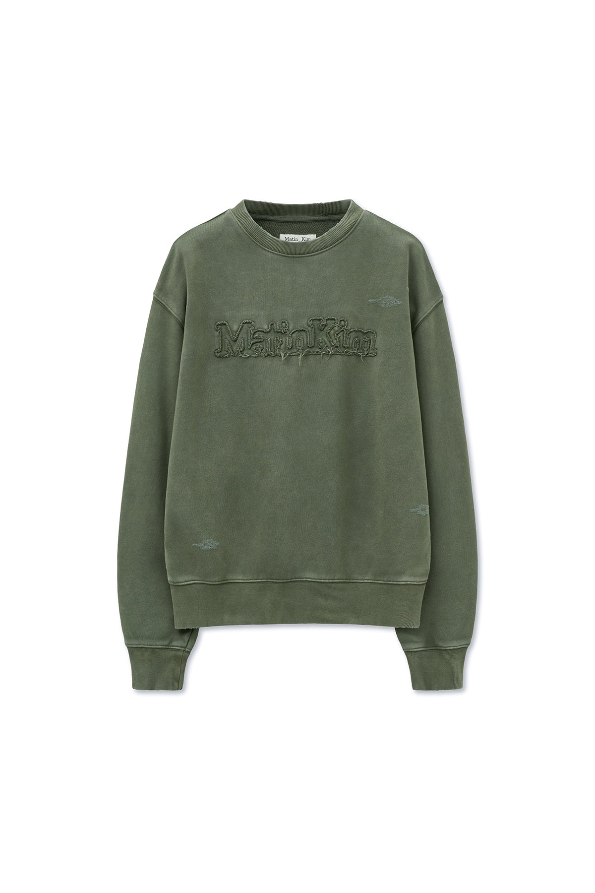 MATIN KIM VINTAGE COLOR DYING LOGO SWEATSHIRT IN KHAKI – SeoulSeoul