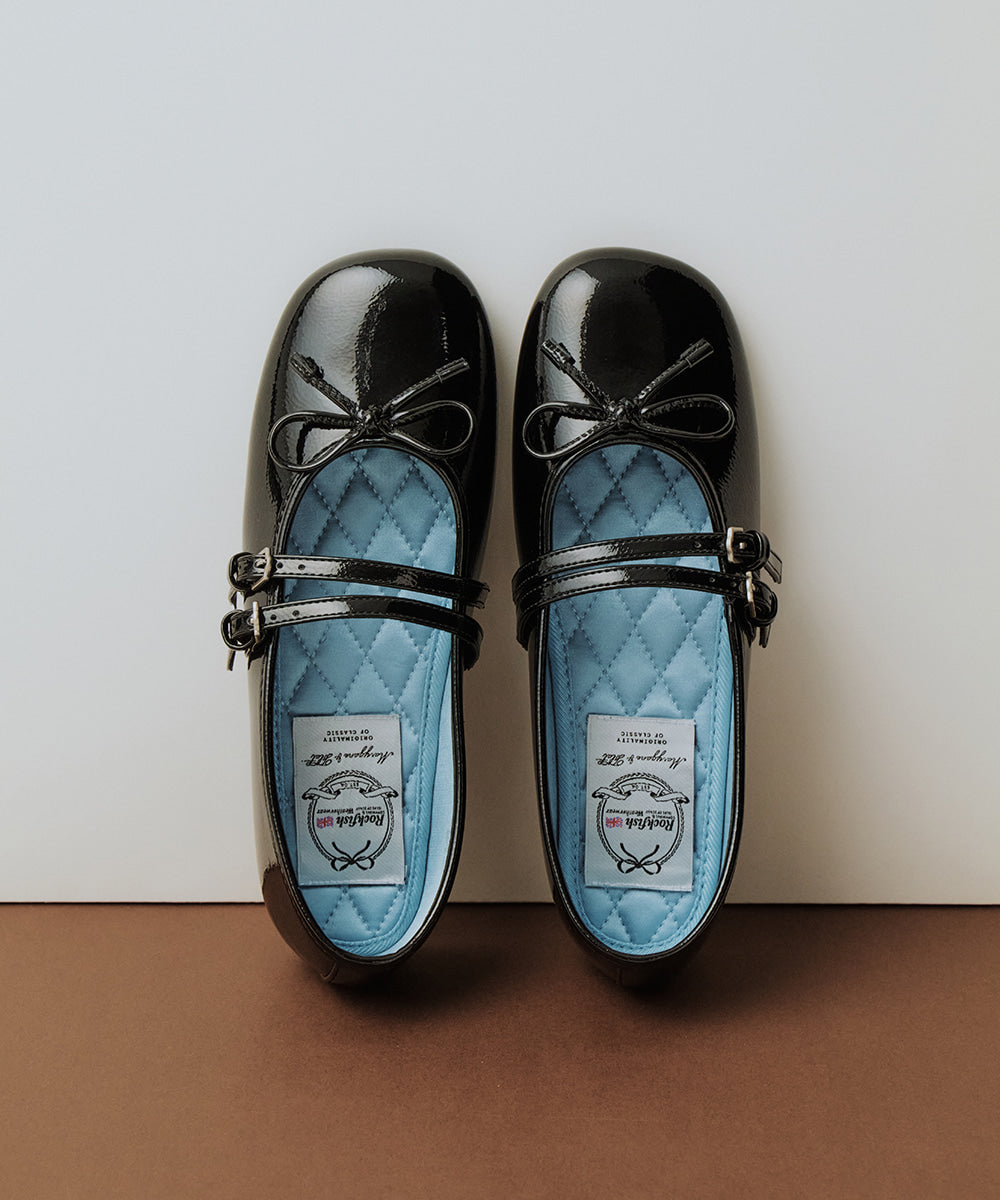 ROCKFISH SQUARE TOE TWO STRAP MARYJANES(ENAMEL) - BLACK – SeoulSeoul