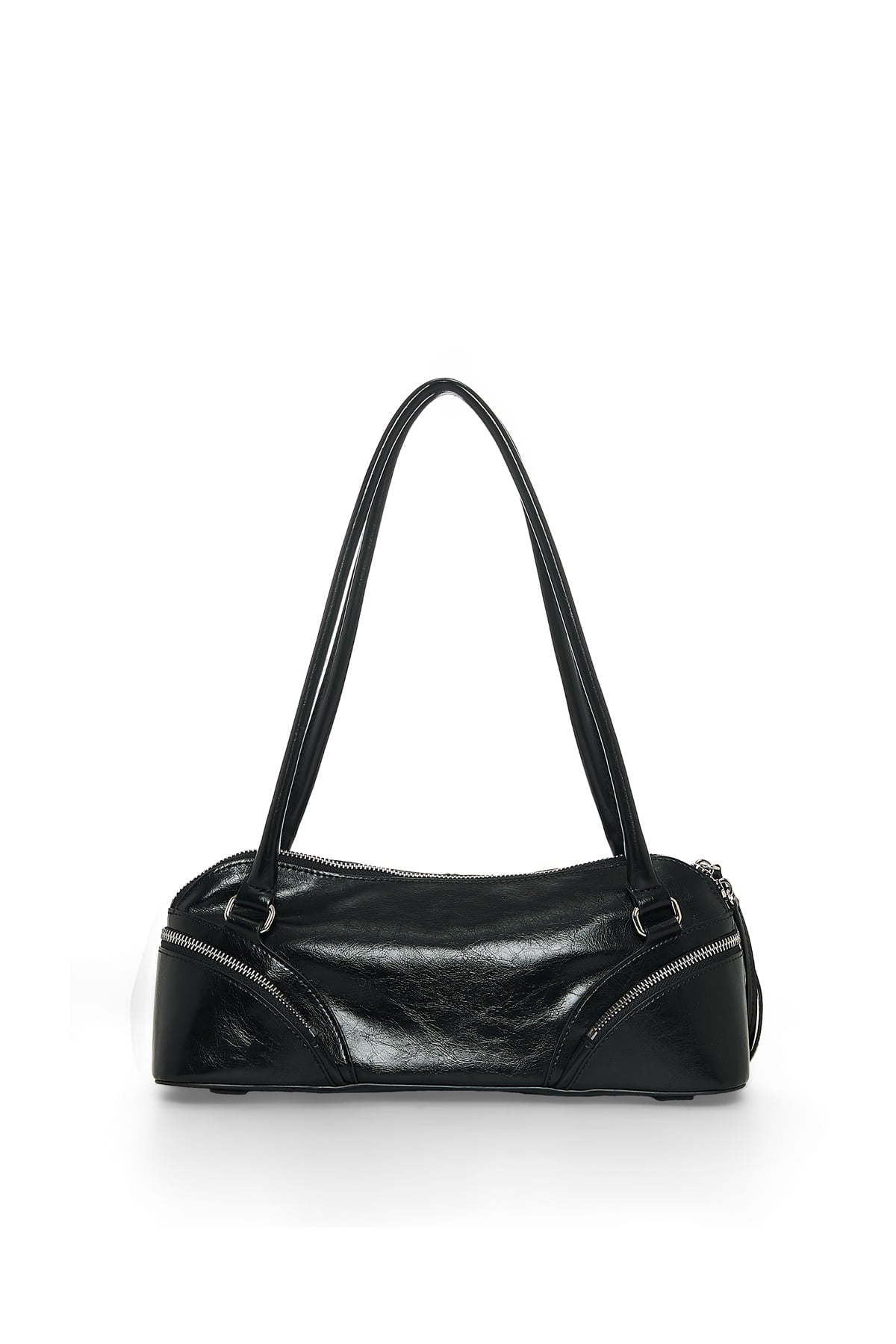 MATIN KIM CURVE ZIP BAGUETTE BAG IN BLACK – SeoulSeoul