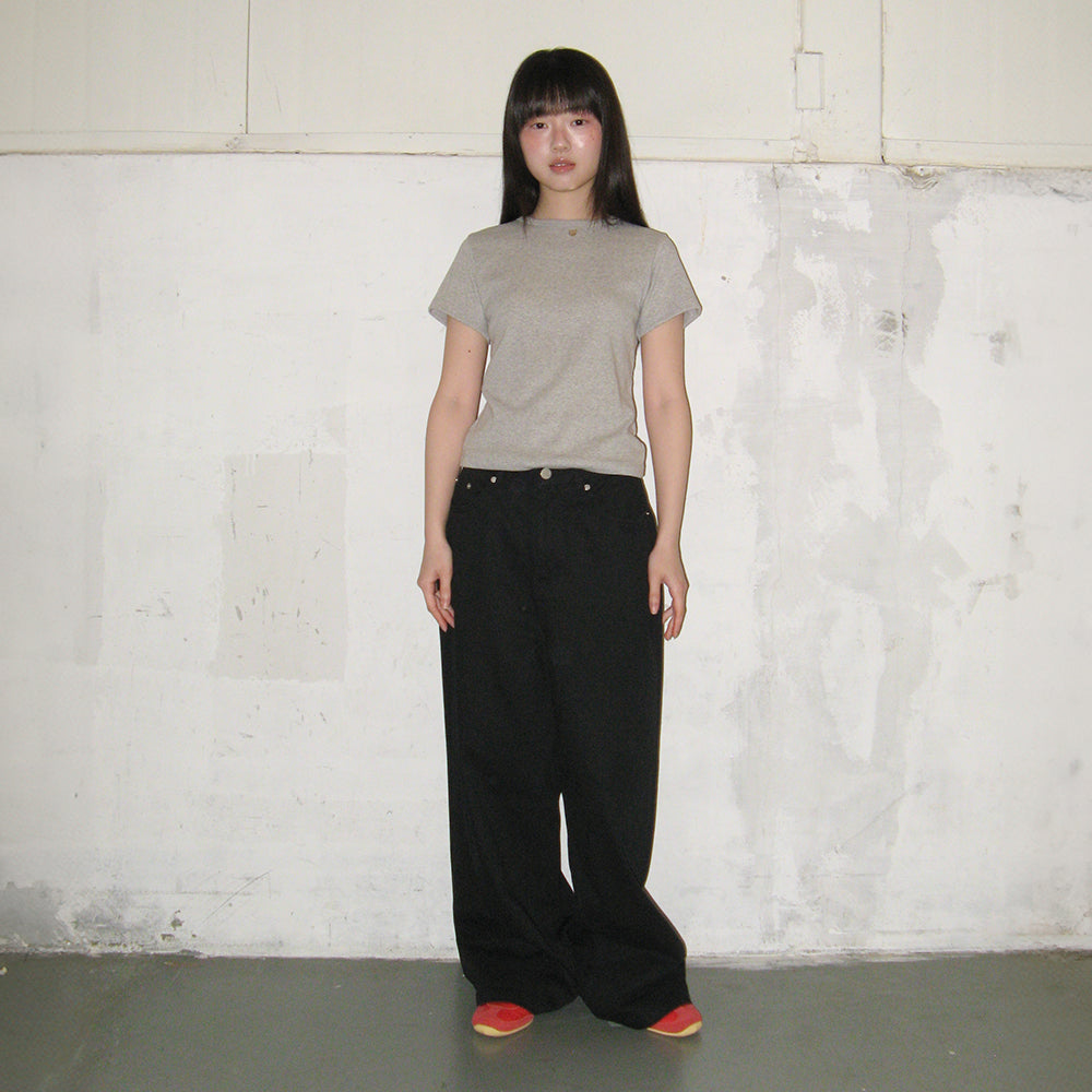 パンツ RONRON BACK HEART STITCH POCKET BANDING PANTS WHITE BACK HEART STITCH POCKET BANDING PANTS LIGHT GREY - RONRON 론론