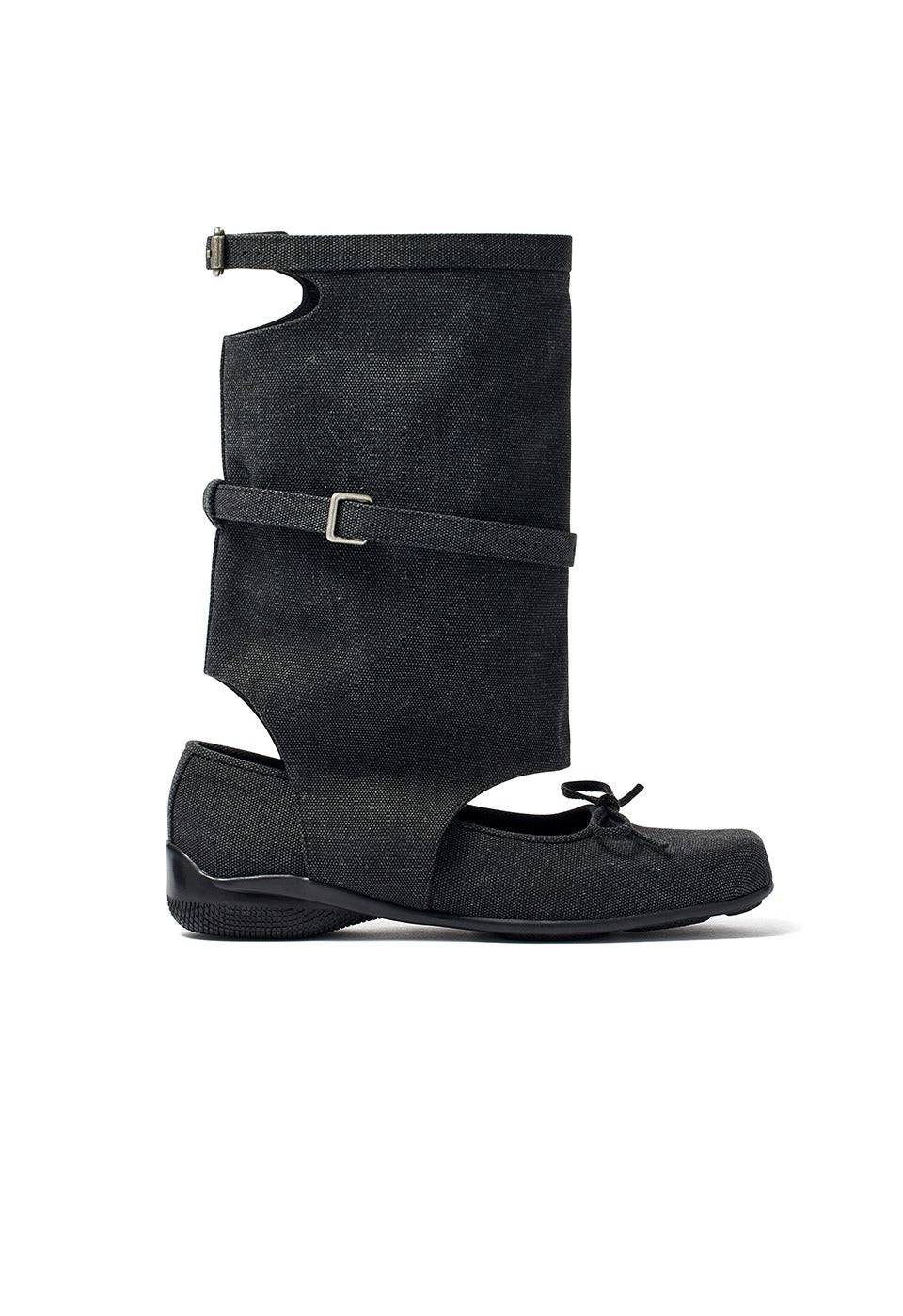 OPEN YY BALLET FLAT CUT-OUT BOOTS, BLACK – SeoulSeoul