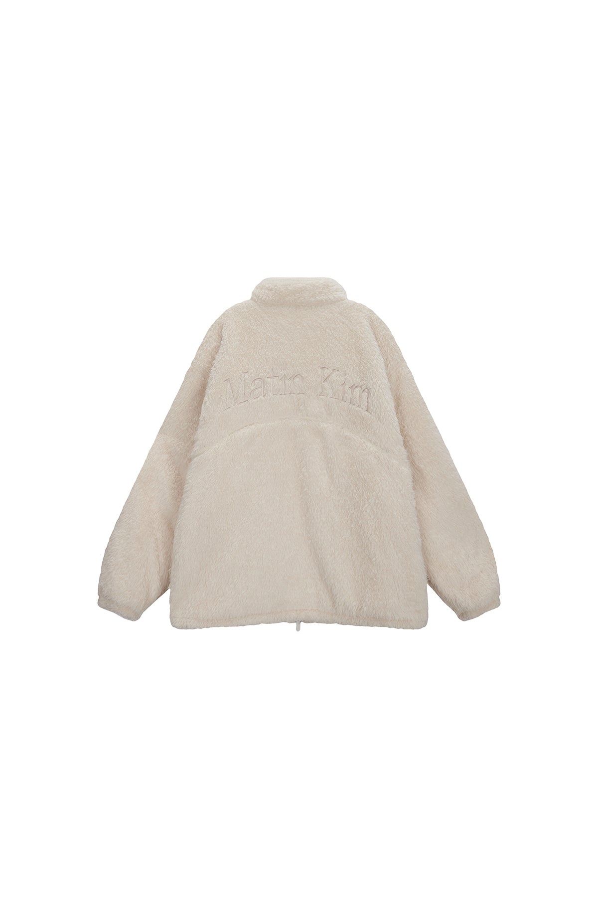 フリースジャケット [MATINKIM]back logo fleece jumper for women in ivory MATIN KIM BACK LOGO FLEECE JUMPER FOR WOMEN IN IVORY