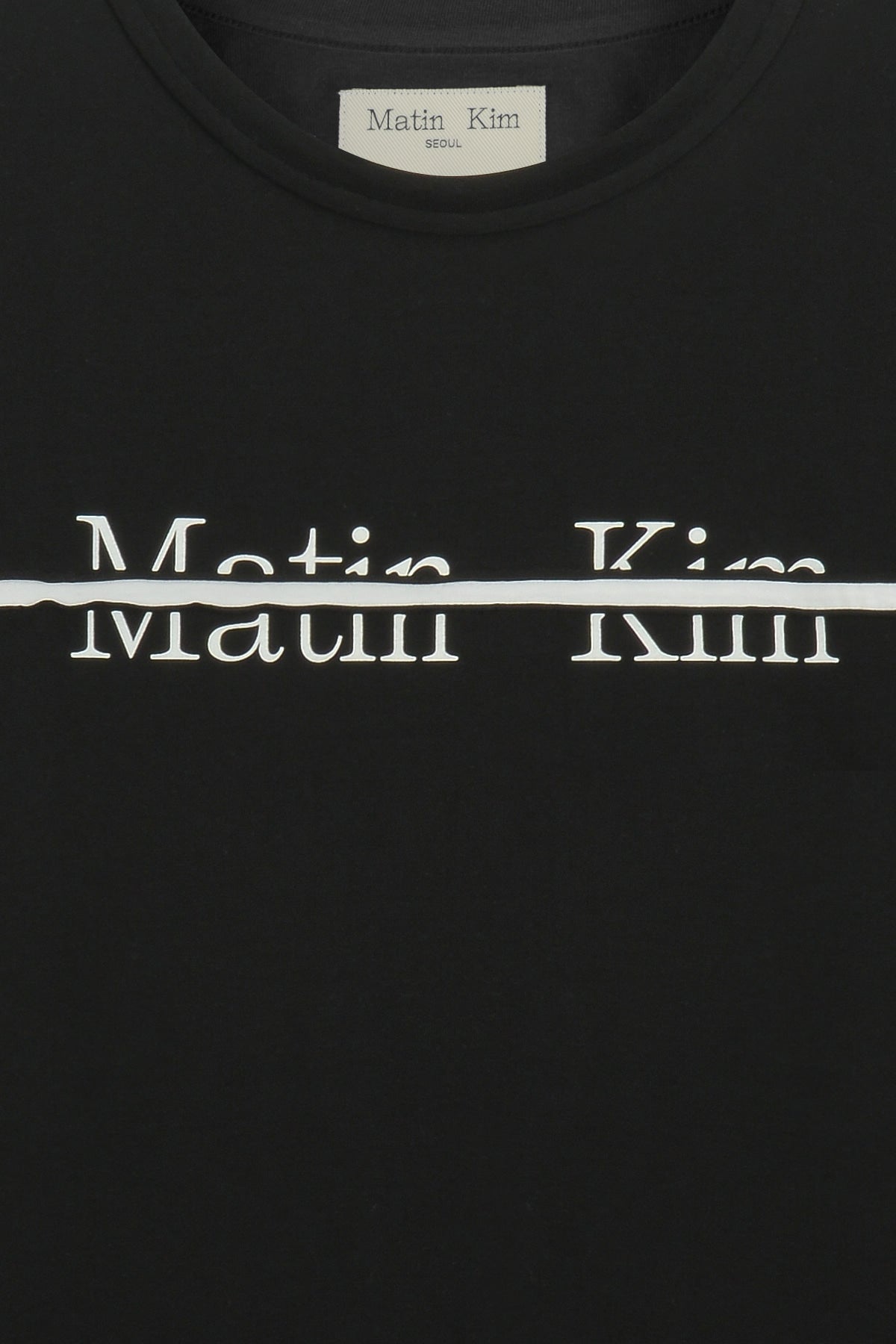★Matin Kim★ LOGO CUTTED LAYERED TOP IN BLACK MK2400TS003MB MATIN KIM CUTTED LOGO LAYERED TOP IN BLACK – SeoulSeoul