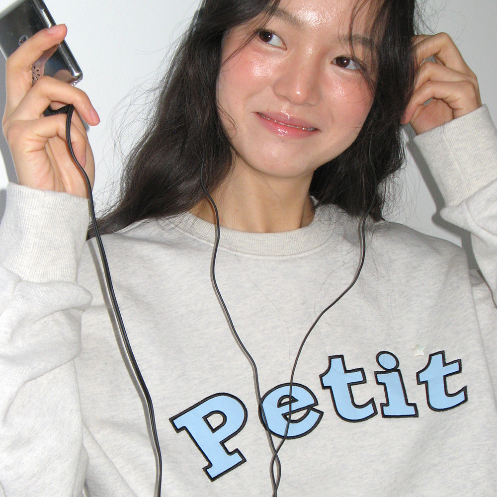 RONRON STAR BUTTON PETIT APPLIQUE SWEATSHIRTS OATMEAL