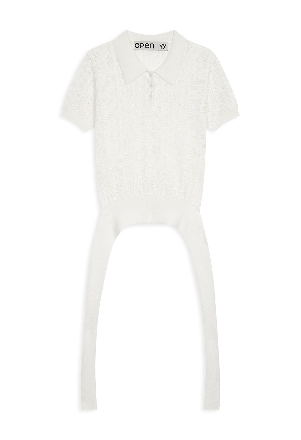 Tシャツ・カットソー OPEN YY : 25SS / YY JACQUARD KNIT POLO SHIRT (2COLORS) OPEN YY JACQUARD KNIT POLO SHIRT, WHITE – SeoulSeoul