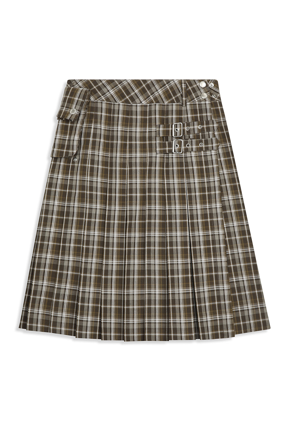 【Open Yy】 CHECK CARGO POCKET KILT OPEN YY CHECK CARGO POCKET KILT, BROWN – SeoulSeoul