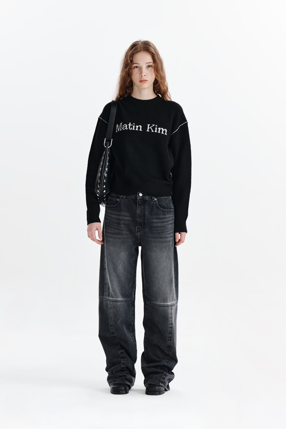 デニム・ジーパン [MATINKIM]side washed denim pants in black SIDE WASHED DENIM PANTS IN BLACK – Matin Kim