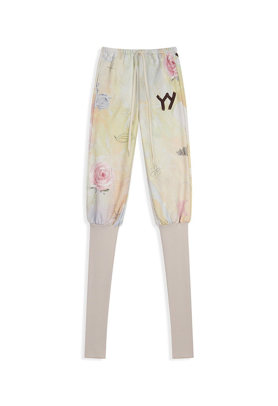 open yy layered knee socks pants パンツ OPEN YY GRAPHIC LAYERED KNEE SOCKS PANTS, MULTI – SeoulSeoul