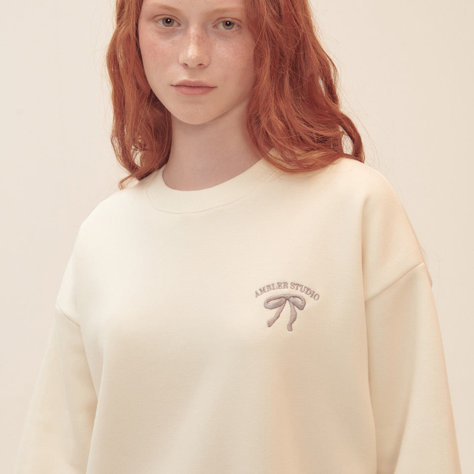 Tシャツ・カットソー +AMBLER+ Love Chu Bear Sweatshirt Beige AMM1215 AMBLER Love Chu Bear Overfit Sweatshirt – SeoulSeoul