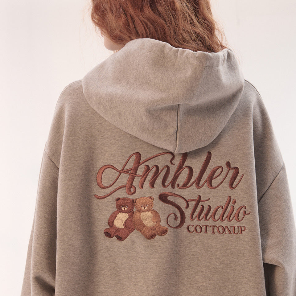 アウターその他 +AMBLER+ Round and round raglan zip-up hooded jacket brown A AMBLER Unisex Cotton Up Zip-Up Raglan Hooded Jacket – SeoulSeoul