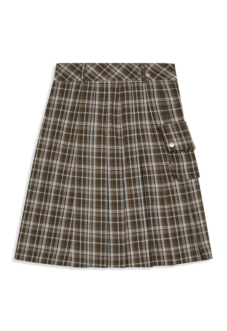 スカート OPEN YY : 25SS / CHECK CARGO POCKET KILT (BROWN) OPEN YY CHECK CARGO POCKET KILT, BROWN – SeoulSeoul