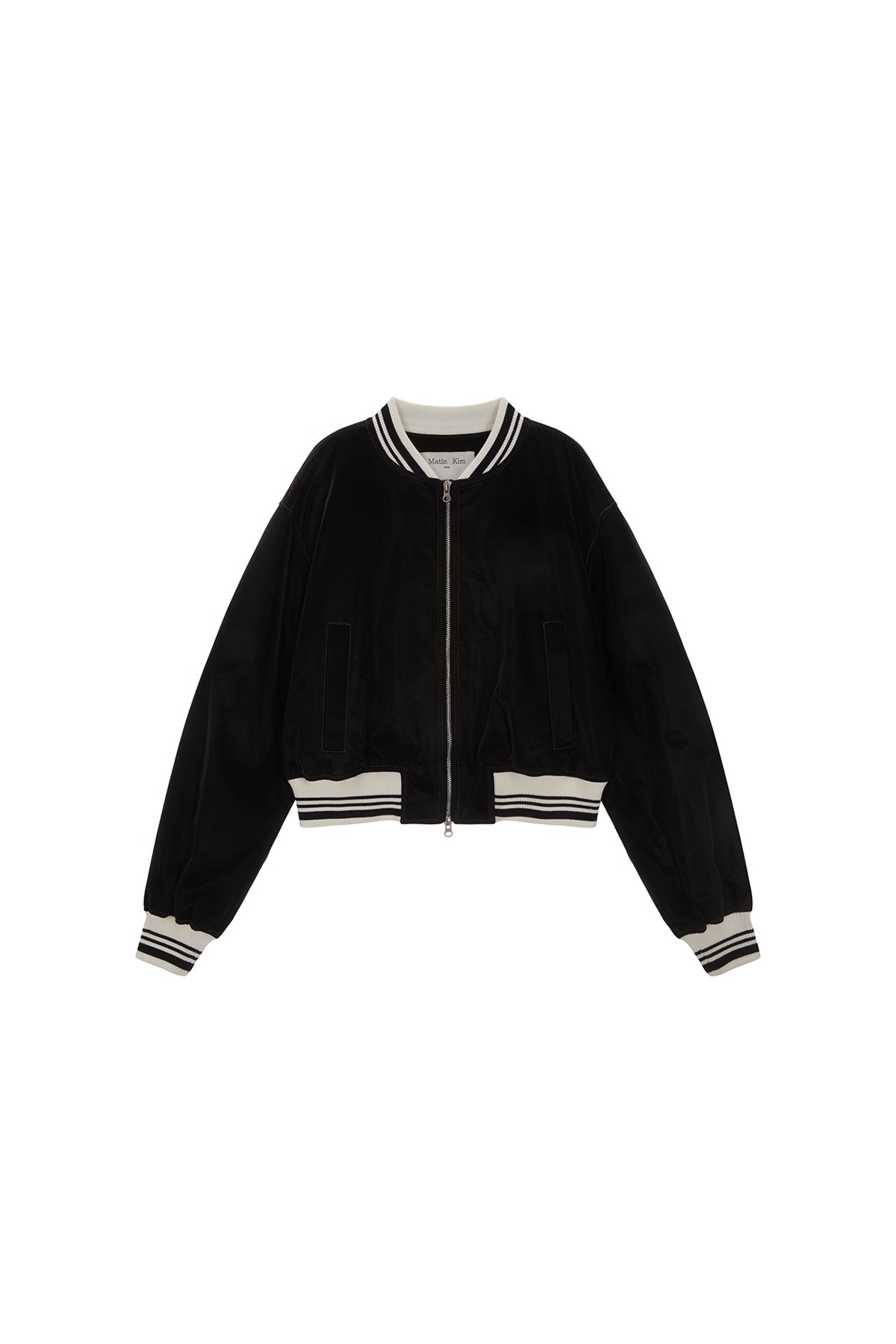 ブルゾン [MATINKIM]coating stadium jumper for women in black MATIN KIM COATING STADIUM JUMPER FOR WOMEN IN BLACK – SeoulSeoul