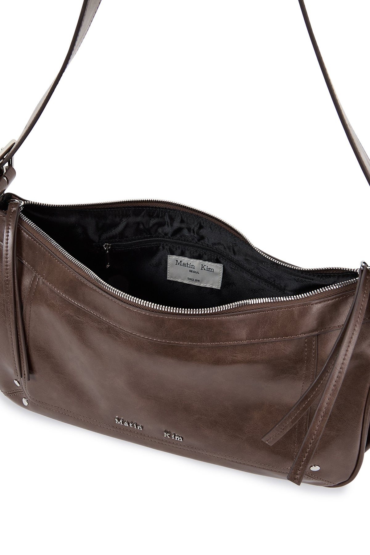 Matin Kim ショルダーバッグ ブラウン MATIN KIM RIVET POINT QUAD SHOULDER BAG IN BROWN – SeoulSeoul