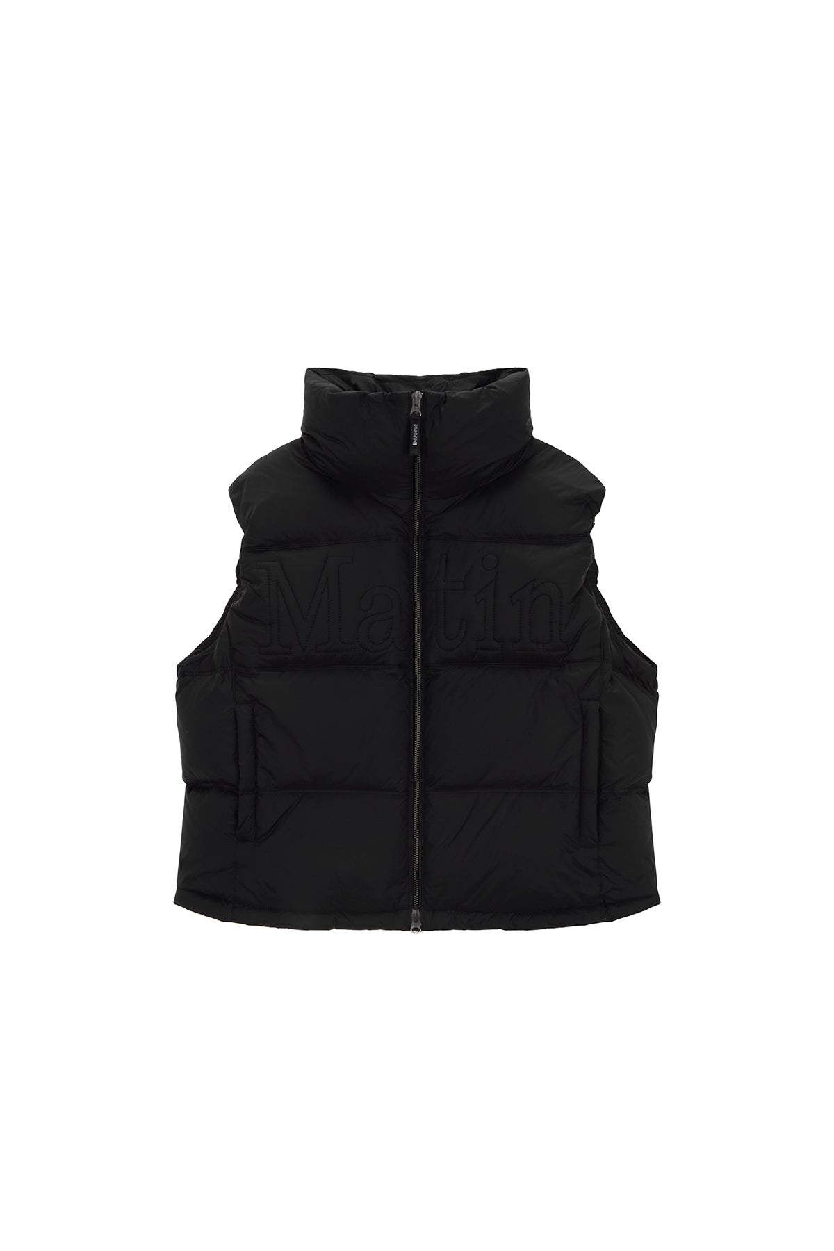★MATIN KIM ★BIG LOGO POINT DOWN VEST FOR WOMEN MATIN KIM BIG LOGO POINT DOWN VEST FOR WOMEN IN BLACK