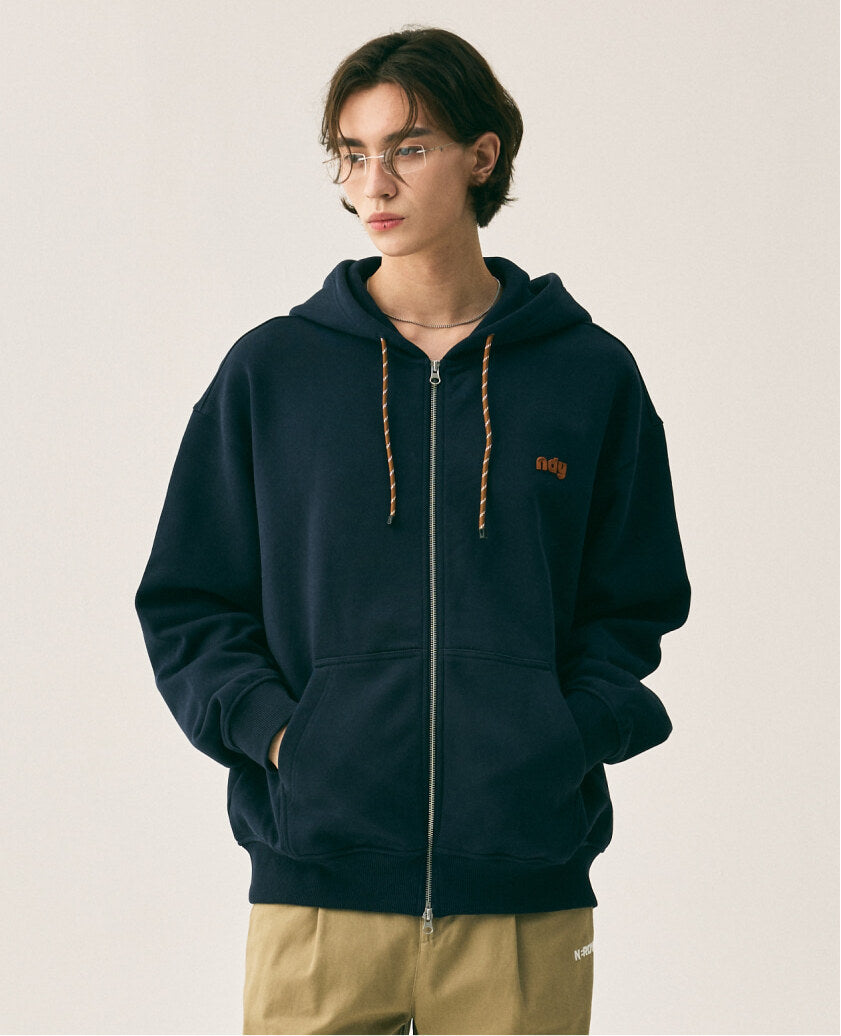 NERDY Twist Brushed Hoodie Zip-Up Navy – SeoulSeoul