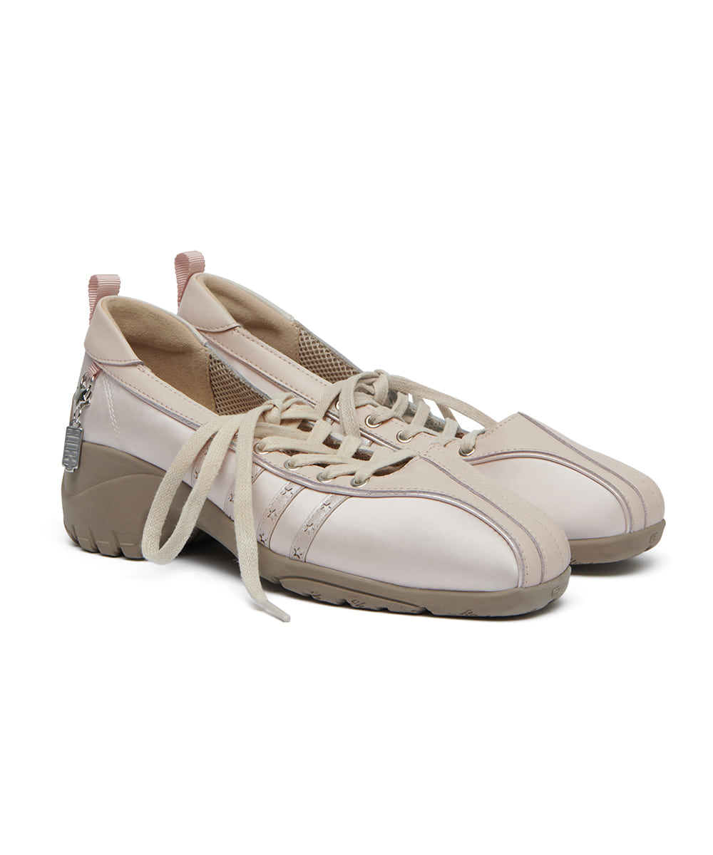 ILLIT] ROCKFISH BLISS HEEL LACEUP SNEAKERS - PINK BEIGE – SeoulSeoul